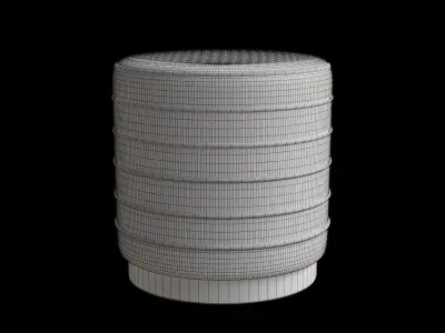 Colorful Velvet Ottoman 3D model