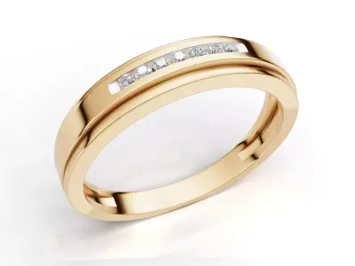 AV 732 Diamond Ladies Anniversary Wedding Stackable Band Ring 3D print model