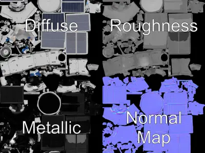 Realistic Satellite Model Pack Low-poly 3D model