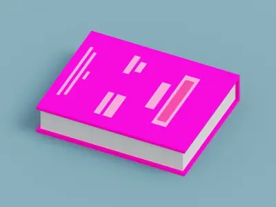 Voxel Pink Book  Low-poly 3D model