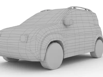 Fiat Panda City Cross 2017 Low-poly 3D model