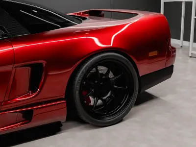Highpoly Honda NSX Custom Design - Japanese Garage Scene  3D model