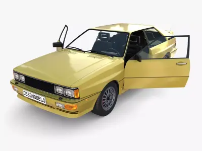 Generic 80s Coupe with interior 3D model