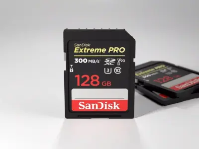 SD card sandisk sdxc extreme pro 128gb Low-poly 3D model