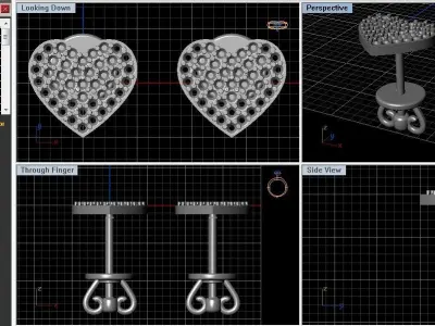 Two hearts beating 3D print model