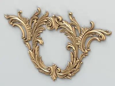 Carved decor central 010 3D model
