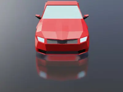 Red Sports Car Low-poly 3D model