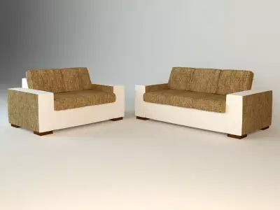 Living Room Sofa Set Free low-poly 3D model