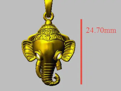 elephant ganesha pendant 3D print model