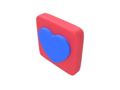 Twitter Heart Decoration v1 006 Low-poly 3D model