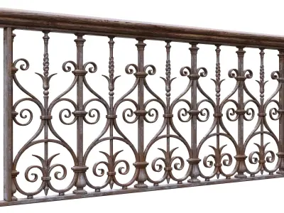 Forged Balcony Railing Pl22-DQ 3D model