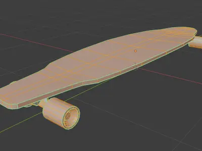 Longboard Low-poly 3D model