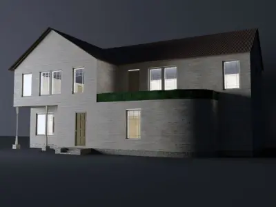  Wooden country villa Free low-poly 3D model