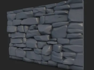 Scorched Rock Wall Detail 3D model