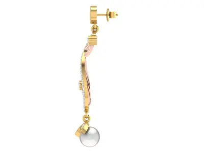 Women Drop Earrings 3dm STL OBJ FBX Renders Details 3D print model 6
