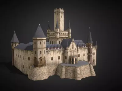 3d Marienburg Castle for AR-VR-Metaverse-Mix Reality Low-poly 3D model