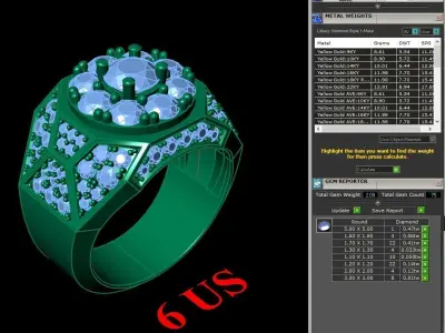 Luxury Men Rings Designs 6MR032 3D print model