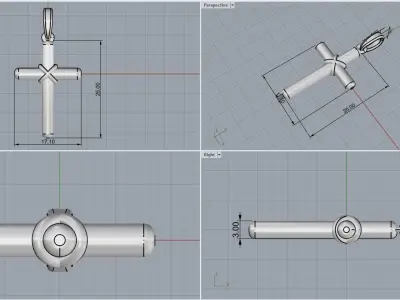 Cylindrical cross model 522 3D print model