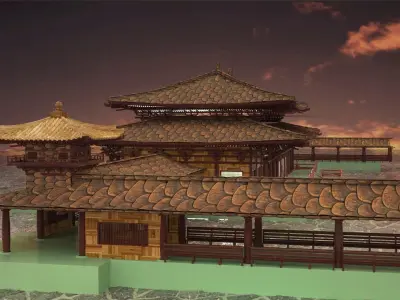 Chinese palace  3D model purchase