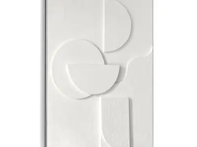 Plaster Two Photo Frame 494 Low-poly 3D model