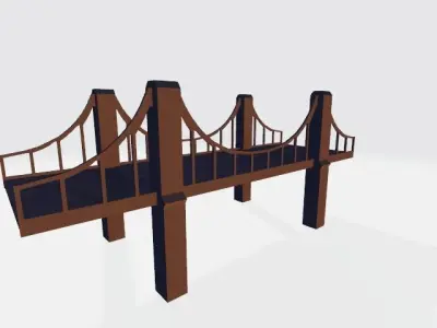 Small Bridges Modular Set for 3d Art Low-poly 3D model