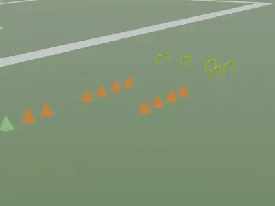 stylized  low poly football pitch Free low-poly 3D model