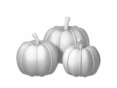 Fabric Pumpkin Decor SET 3D model