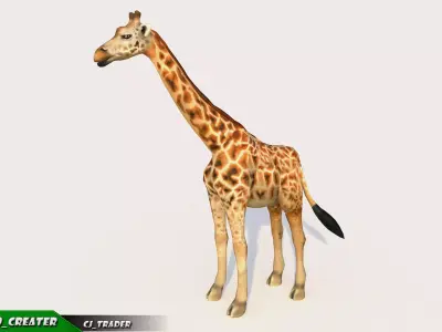 LowPoly Giraffe Animated 3d model Low-poly 3D model