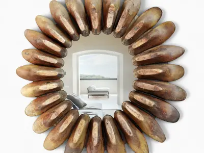 Old Wood Shoe Form Mirror 3D model