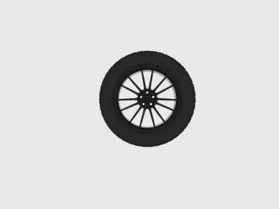 Car Wheel 3D model - UV Mapped and Polygon mesh