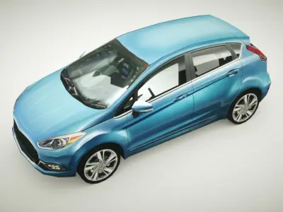 Generic Small City car v2 Low-poly 3D model