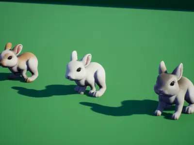 Bunny rabbit Low-poly 3D model