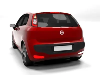 FIAT PUNTO EVO 3DOOR LOWPOLY Low-poly 3D model