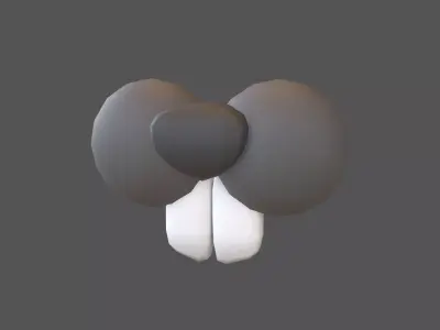 Rabbit Nose v1 004 Low-poly 3D model