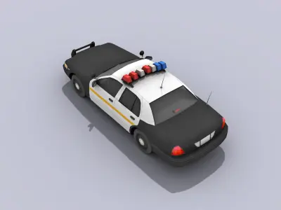 Police Car Low-poly 3D model