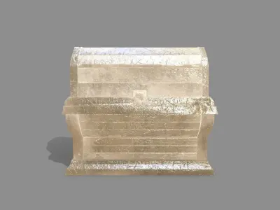 Chest stone statue Low-poly 3D model