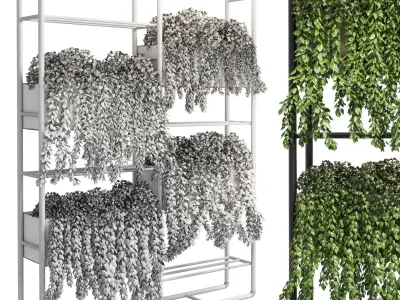 Indoor plant-plant stand metal vase 04 3D model