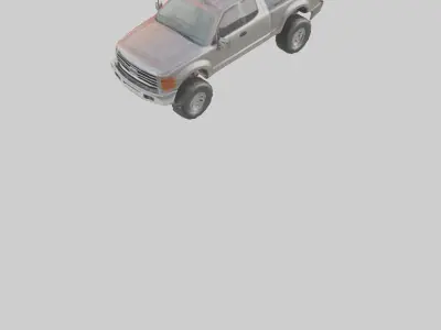 Heavy Duty Pickup Truck model Low-poly 3D model