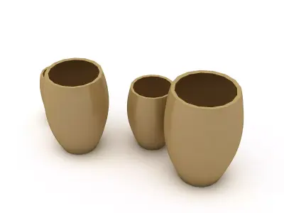 3D bohemian vases Low-poly 3D model
