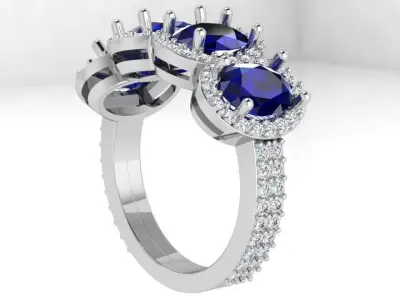 Oval Halo Ring 4356 3D print model