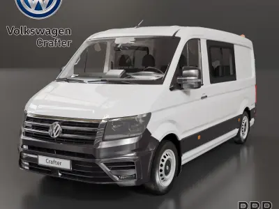 Volkswagen Crafter 12 colours  Low-poly 3D model