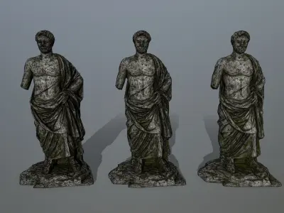 statue 5 roman Low-poly 3D model