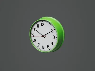Wall Clock 01 Low-poly 3D model