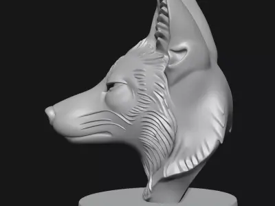 Fox head sculpture 3D print model