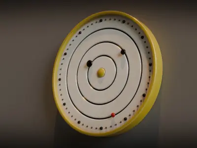 Minimalist Wall Clock Low-poly 3D model