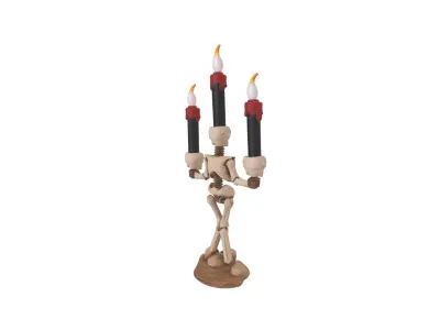 Skeleton Candle Holder Halloween Spooky Skeleton Candelabra  3D print model