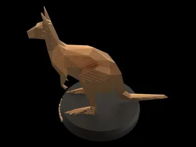 Parametric Kangaroo Low-poly 3D model purchase