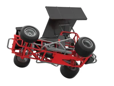 Vintage Winged Sprint car Scale 1 to 25 3D print model