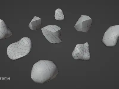 Collection of decorative stones Unity Asset Free low-poly 3D model