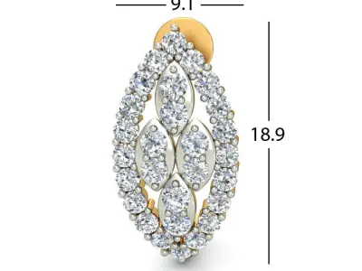 Elegant Marquise Diamond Cluster Earrings 3D print model